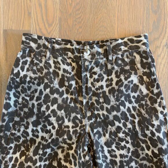 Sincerely Jules Animal Print Cotton Wide Leg Trousers Cropped Women’s Size 27 - Picture 4 of 6